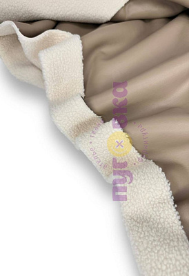 Дубленка мягкая/ Экокожа с мехом цвет капучино/крем