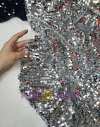 Пайетки на сетке цвет серебро