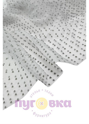 Фатин флок Горошек ш.1,5м,серый