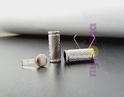 Наконечники для шнура цилиндр резьба серебро 20*7/5,5