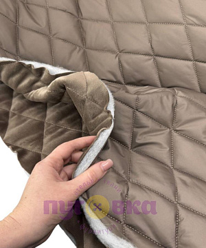 Курточная стежка синтепон 200 гр+велюр цвет капучино