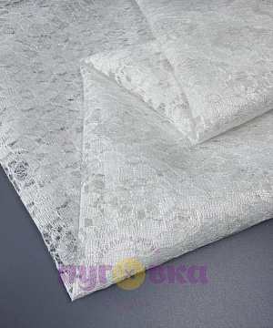 Гипюр школьный Цветы цвет белый