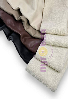 Дубленка мягкая/ Экокожа с мехом цвет капучино/крем