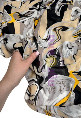 Креп-шифон Флюид цвет бежевый/черный