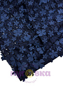 Гипюр Цветочки,цвет темно синий