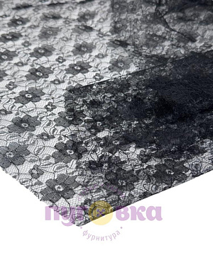 Гипюр Ромашки цвет черный