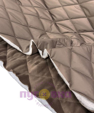 Курточная стежка синтепон 200 гр+велюр цвет капучино