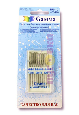 Иглы для БШМ "Гамма" №75-100,для трикотажа-10 шт