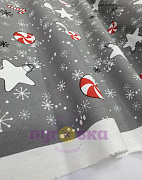 Рогожка скатерочная Ёлочные игрушки 