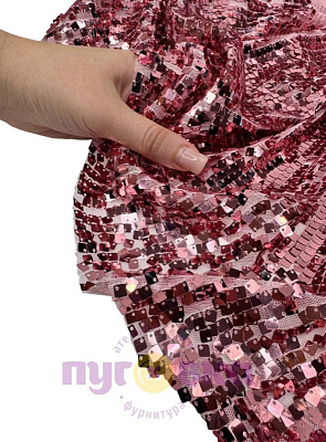 Пайетки на сетке цвет розовый