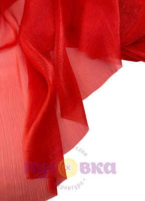 Органза креш с блеском цвет красный