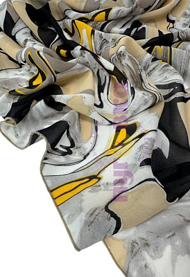 Креп-шифон Флюид цвет бежевый/черный