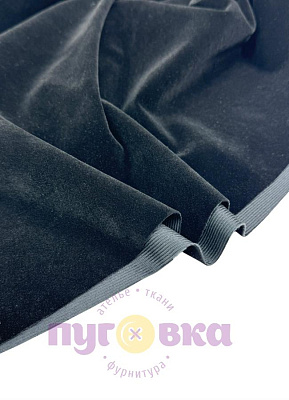 Бархат стрейч цвет черный(Япония)