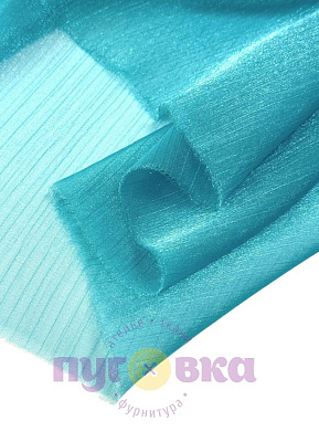 Органза креш с блеском цвет бирюза