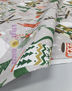 Рогожка Зимние забавы на сером 29038