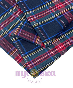 Клетка костюмная цвет т.синий 21