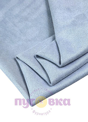 Замша на трикотаже цвет выбеленный голубой