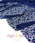 Гипюр стрейч цветы, т.синий