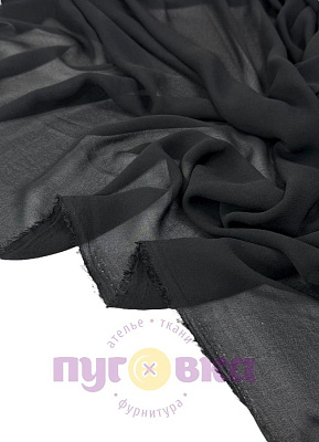 Креп-шифон "Сахар" цвет черный