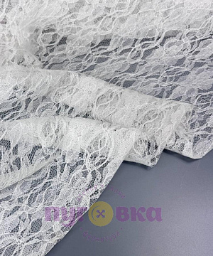 Гипюр школьный Цветы-узоры цвет белый