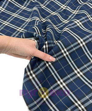 Клетка костюмная цвет т.синий 7