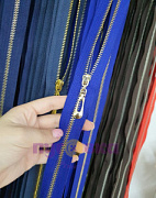 молния металл 100 см,декор синий/зол разъем