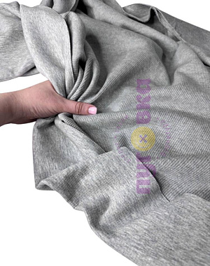 Двухсторонний трикотаж Вязанка цвет серый меланж к.пенье