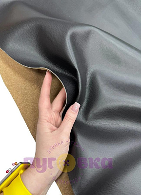 Кож.зам мебельный цвет черный КЖКРУПЧ