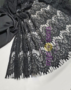 Гипюр "Жгутик" с ресничками цвет черный