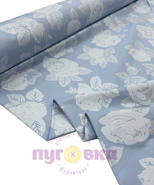 Тик с рисунком ш 2,2 м РОЗЫ ГОЛУБЫЕ