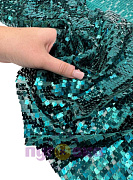 Пайетки на сетке цвет морская волна