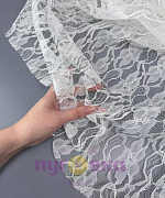 Гипюр школьный Цветы-узоры цвет белый