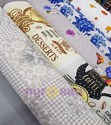 Рогожка скатерочная Голубые кружева