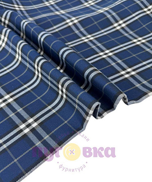 Клетка костюмная цвет т.синий 7